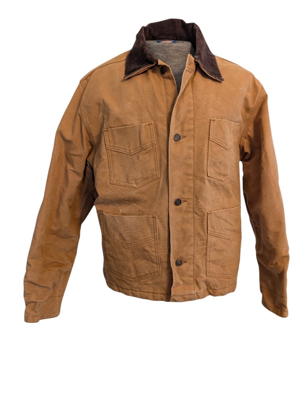 Men's Dickies Brown Canvas Work Jacket with Corduroy Collar